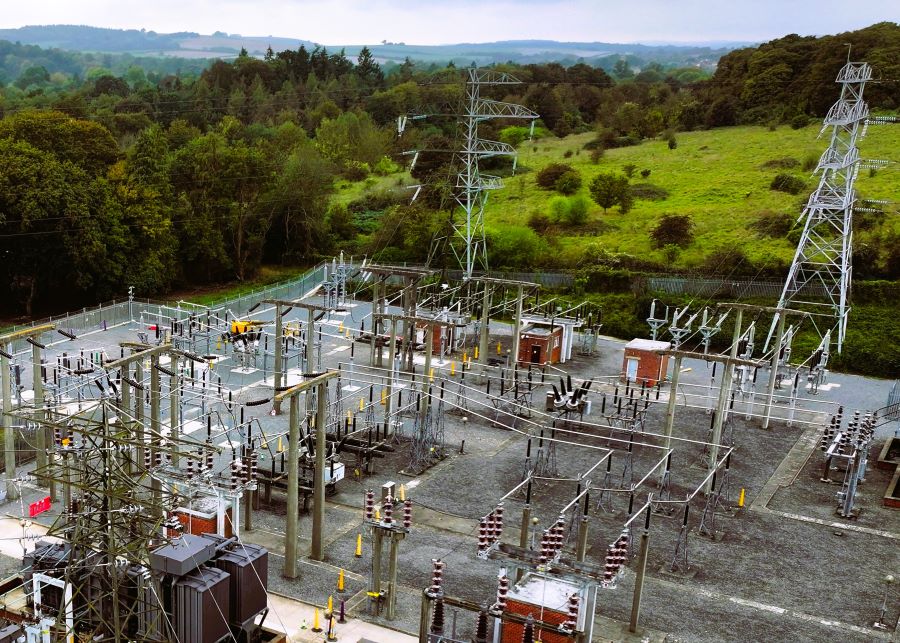 An aerial view of SSEN Distribution network infrastructure