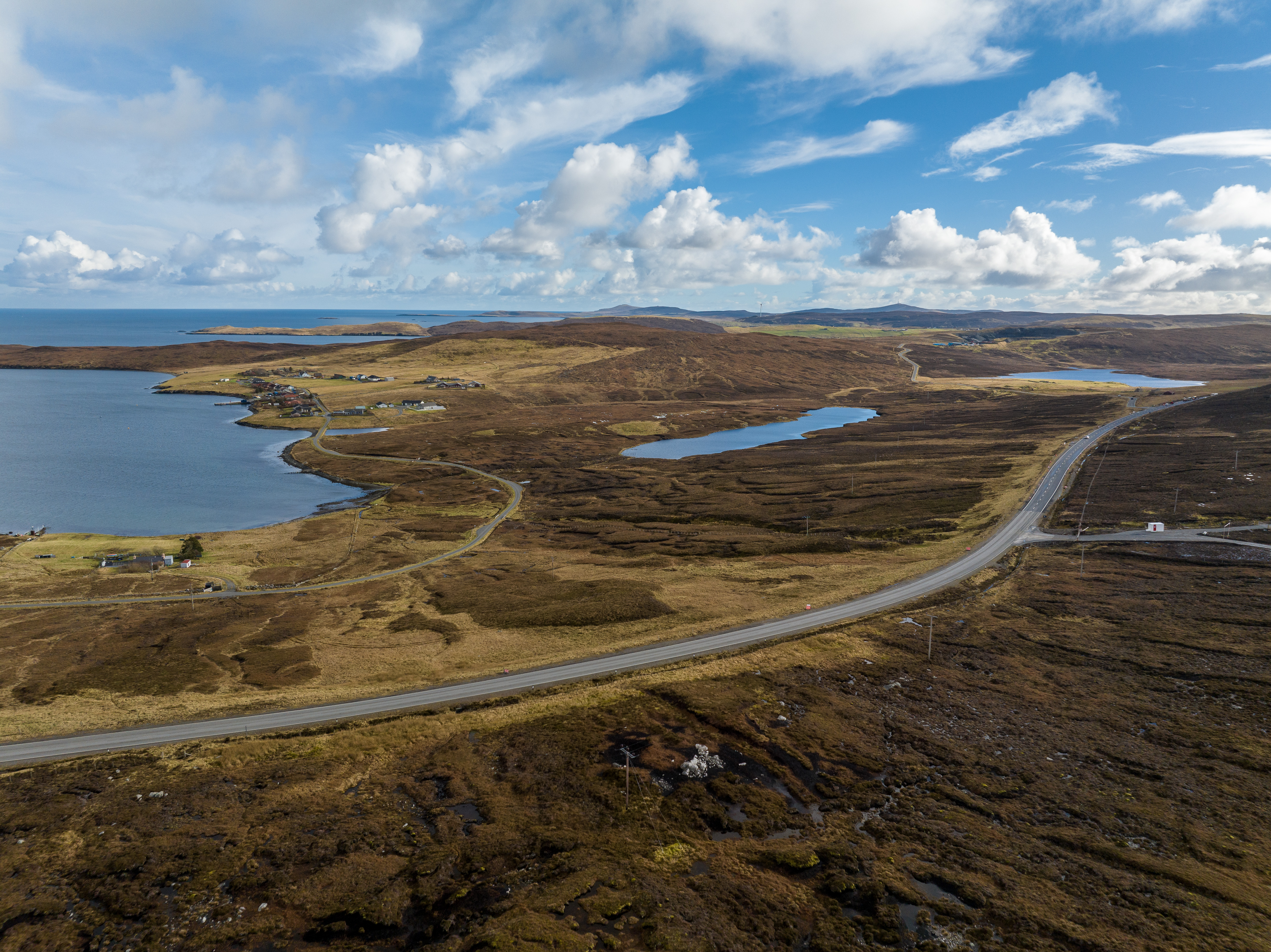 An aerial view of North Shetland