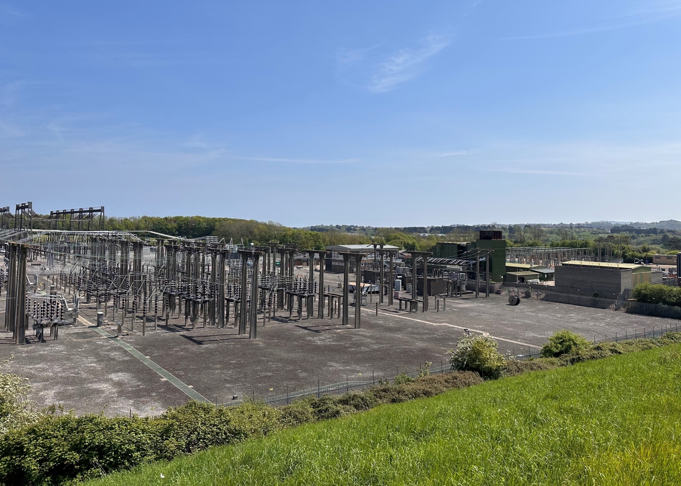 substation site with field around edges