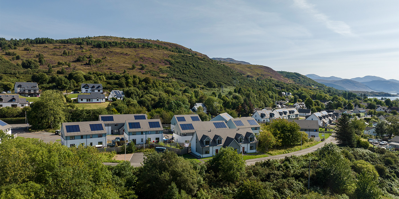 Homes with solar panels on the roof