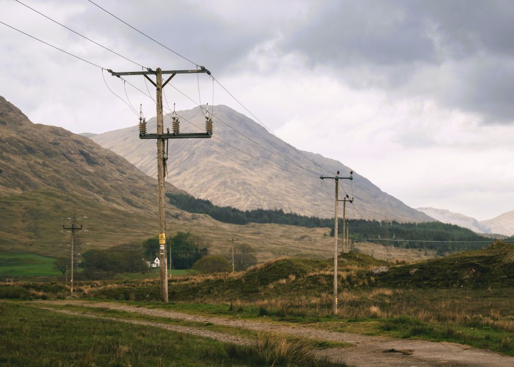 The SSEN network running through a remote area in the summer months