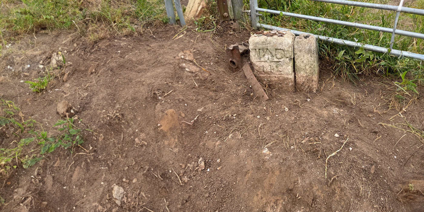 uncharted parish boundary marker stone